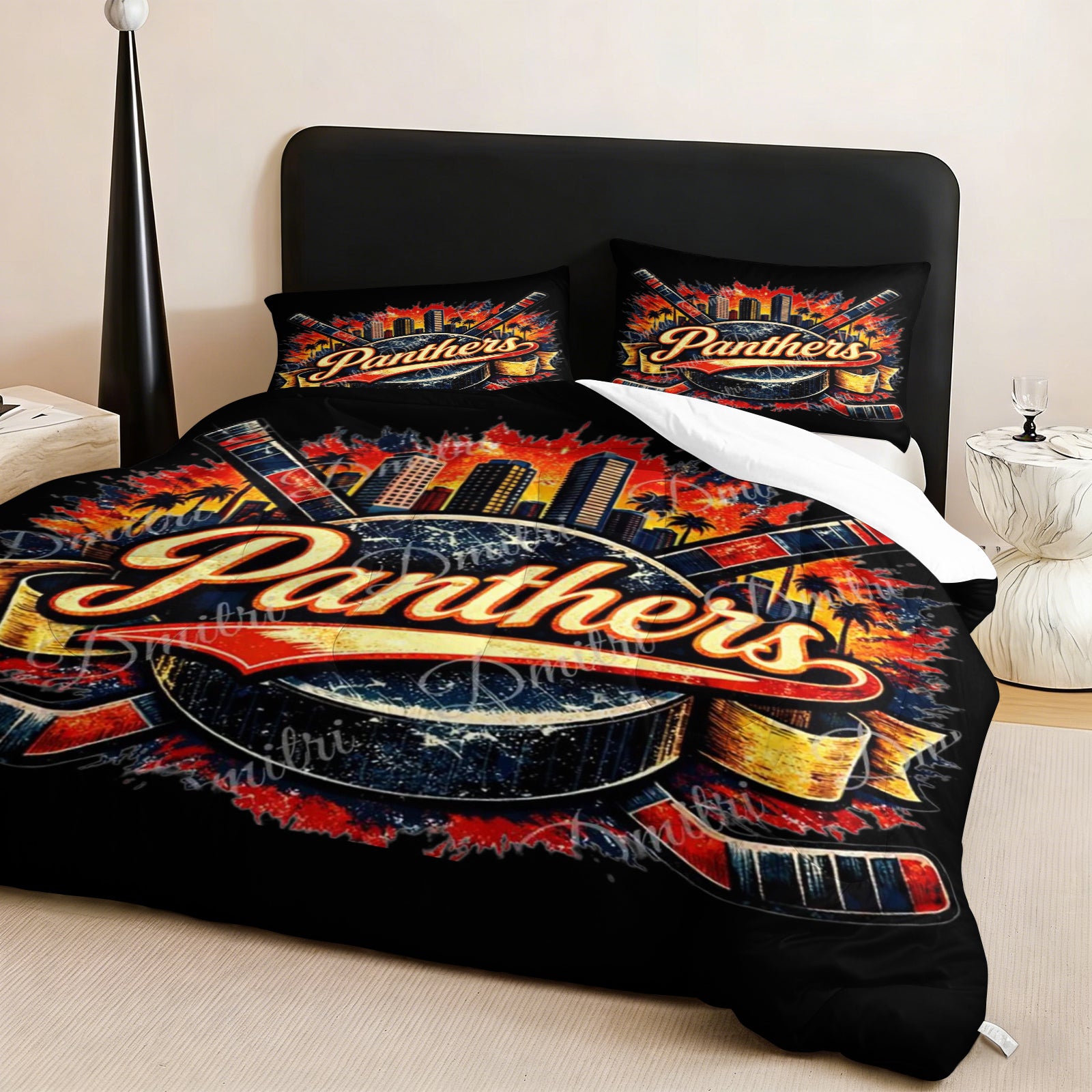 Florida Panthers Hockey League Comforter Pillowcase Sets Blanket All Season Reversible Quilted Duvet