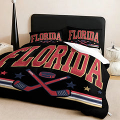 Florida Panthers Hockey League Comforter Pillowcase Sets Blanket All Season Reversible Quilted Duvet