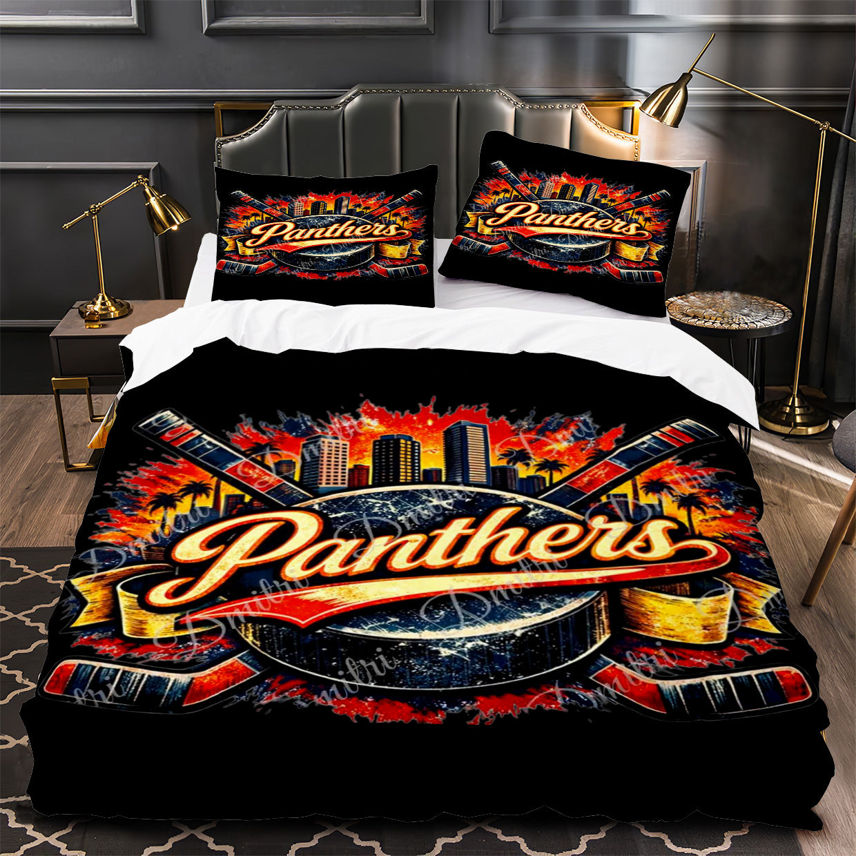Florida Panthers Hockey Duvet Cover Quilt Case Pillowcase Bedding Set Without Filler
