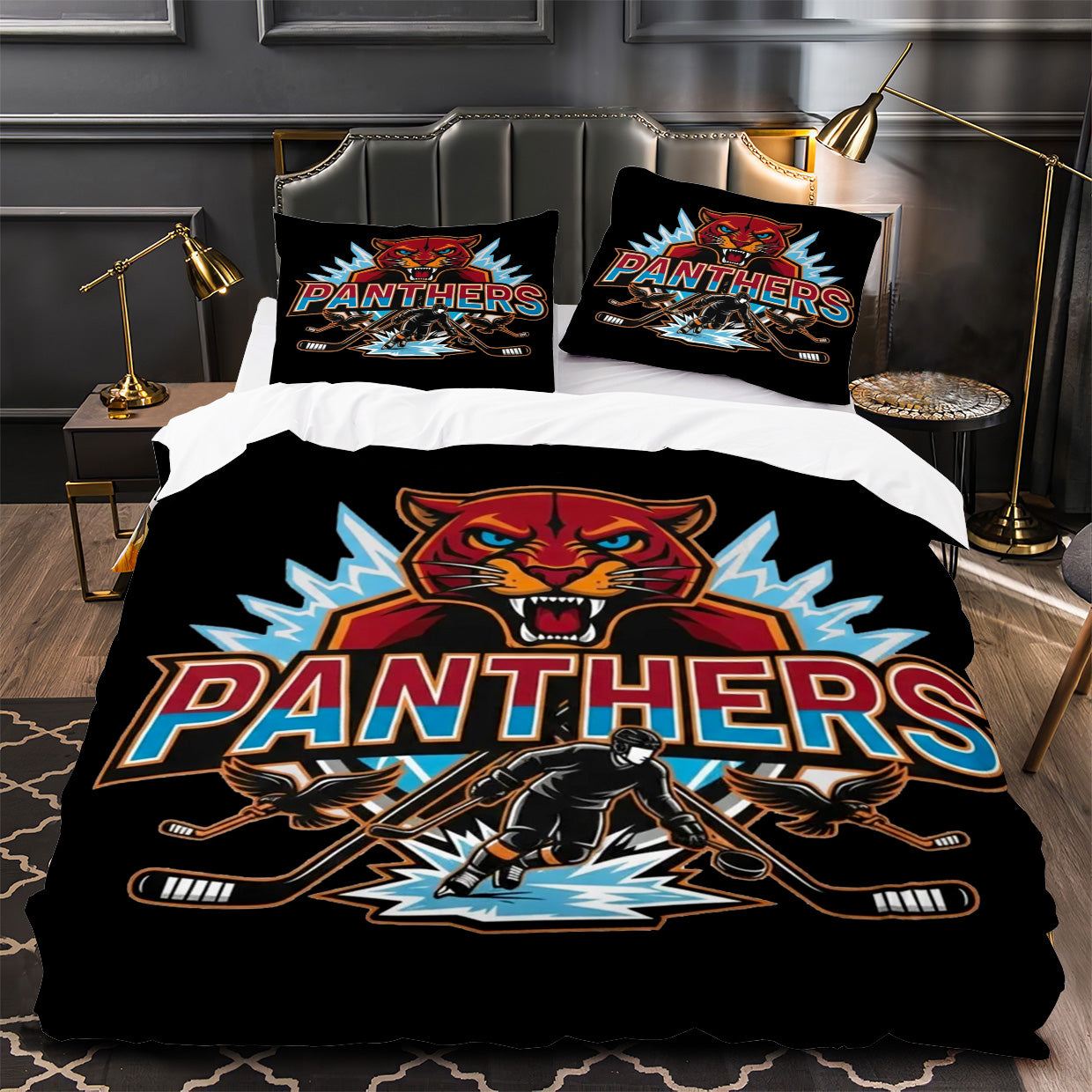 Florida Panthers Hockey Duvet Cover Quilt Case Pillowcase Bedding Set Without Filler