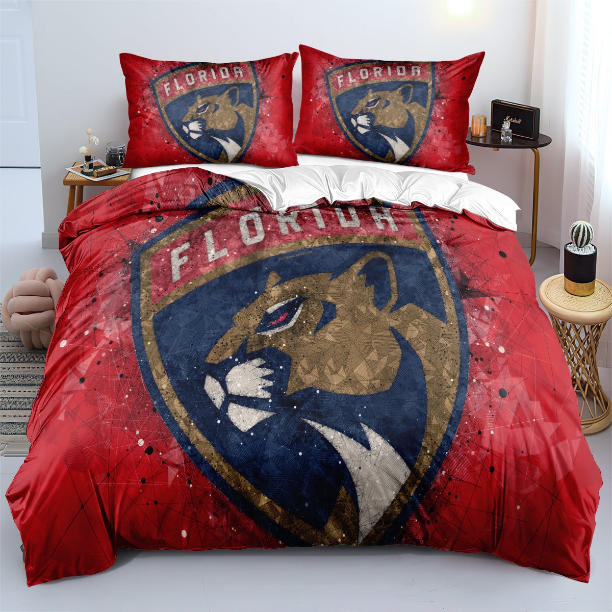 Florida Panthers Hockey League Duvet Cover Quilt Case Pillowcase