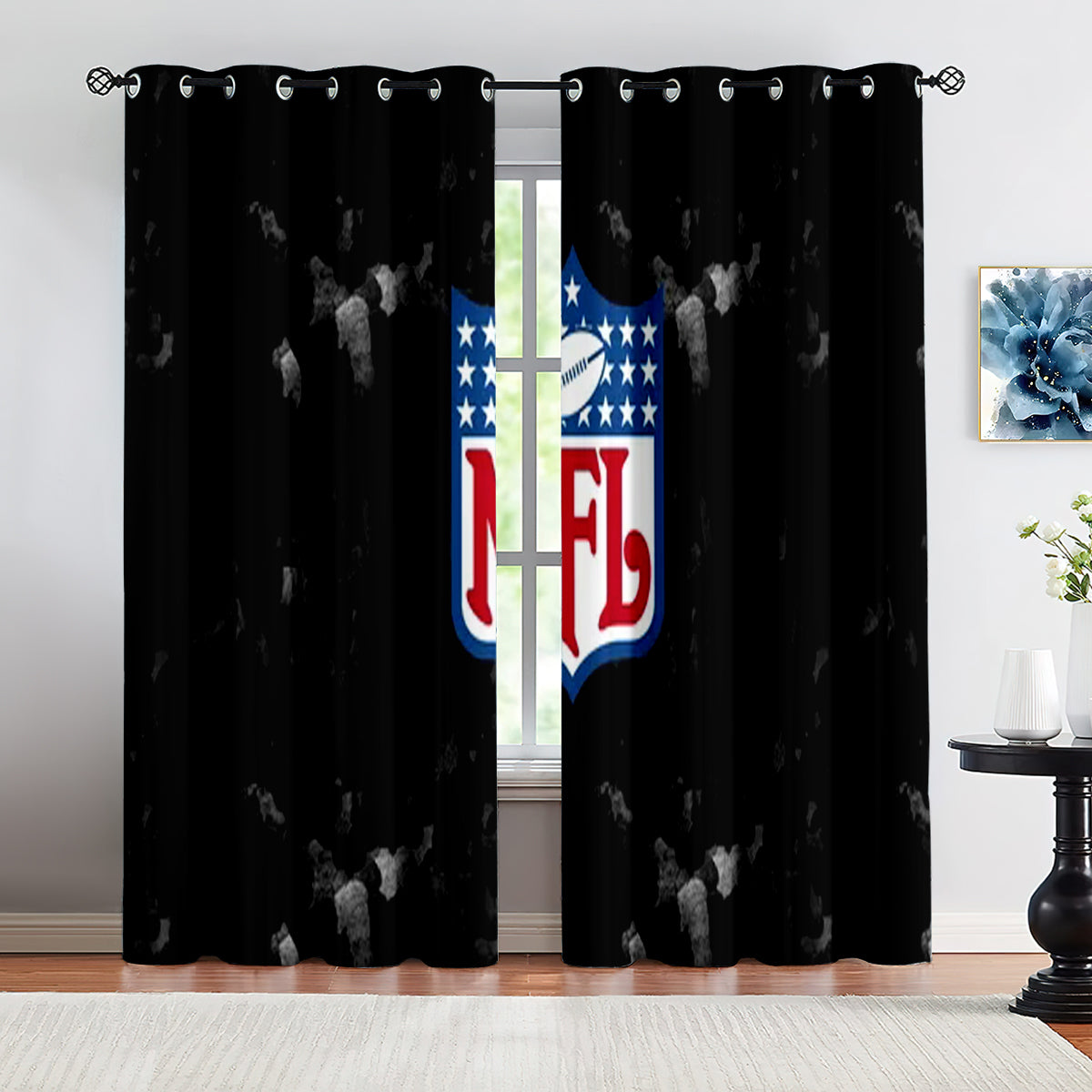 Football League Blackout Curtains Drapes for Window Treatment Set