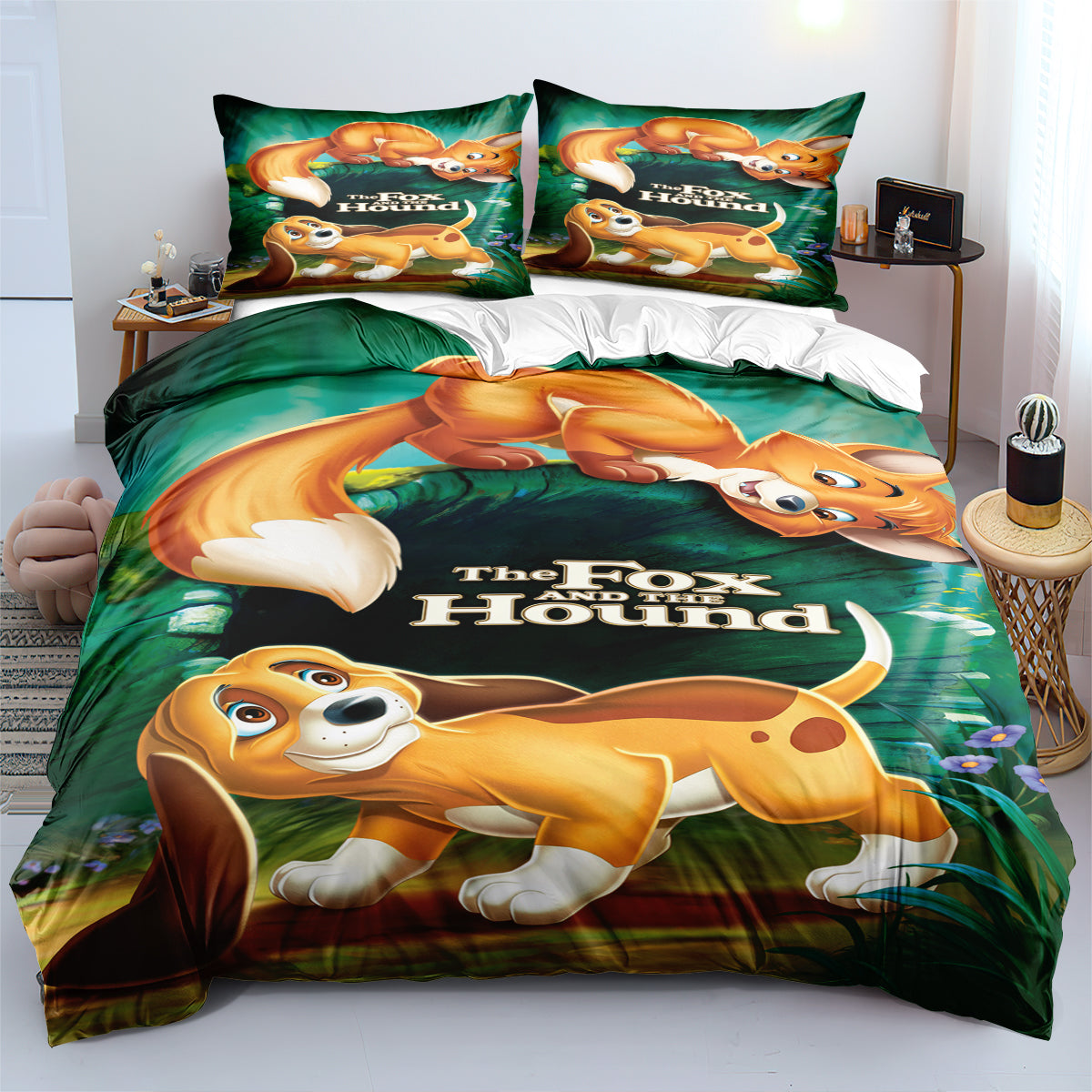 The Fox And The Hound Duvet Cover Quilt Cover Pillowcase Bedding Set