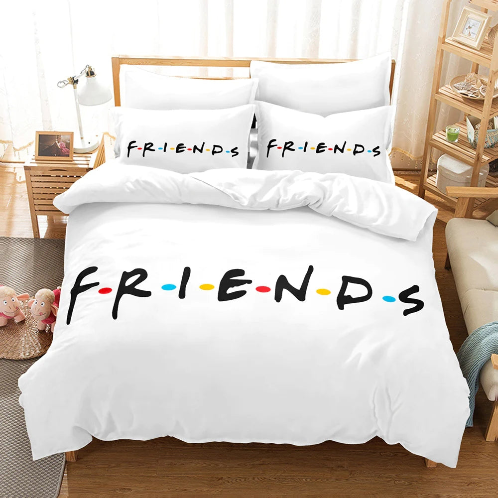 Friends TV Duvet Cover Quilt Cover Pillowcase Bedding Set Bed Linen Home Decor