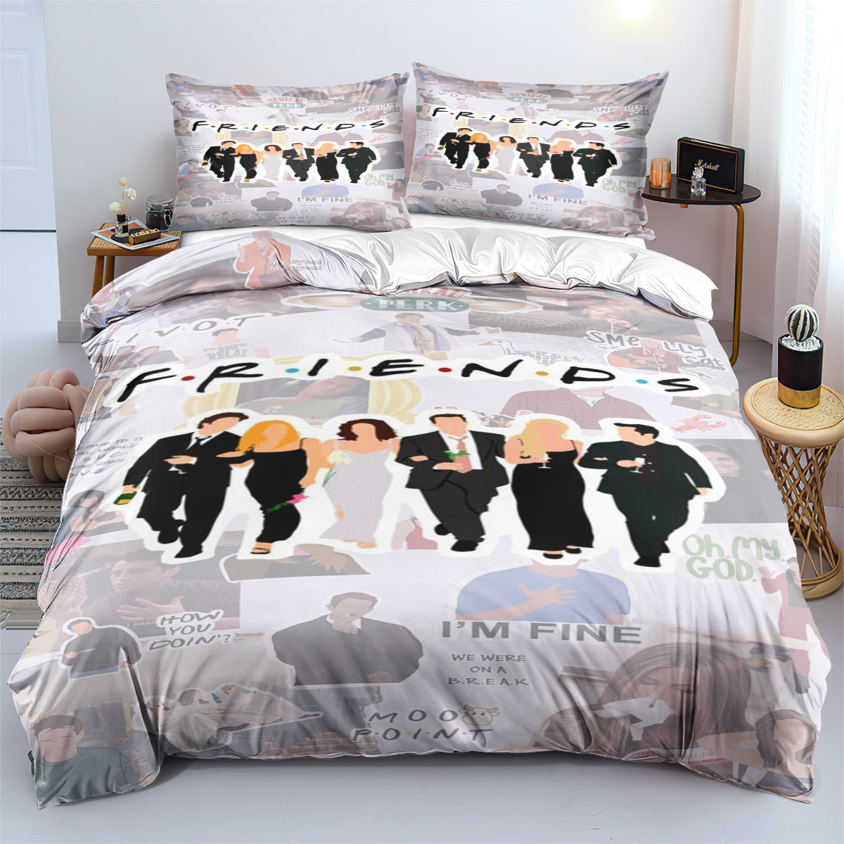 Friends TV Duvet Cover Quilt Cover Pillowcase Bedding Set Bed Linen Home Decor