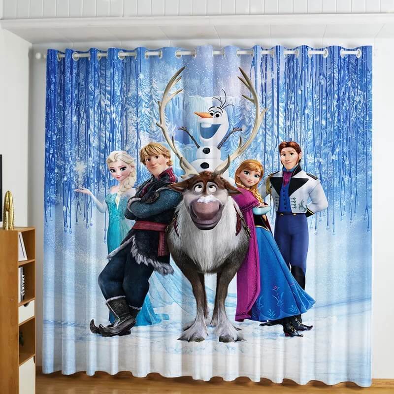 Frozen Princess Elsa Blackout Curtains For Window Treatment Set For Living Room Bedroom