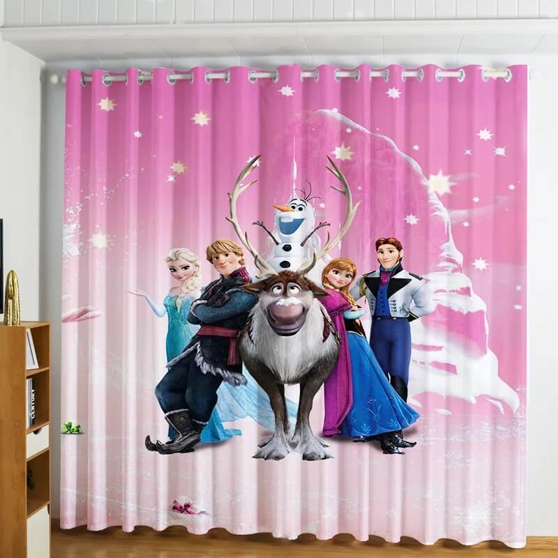 Frozen Princess Elsa Blackout Curtains For Window Treatment Set For Living Room Bedroom