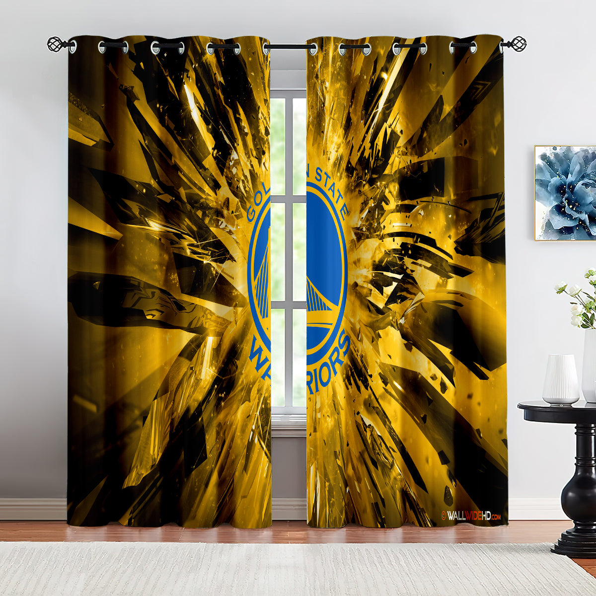 Golden State Basketball Warriors Blackout Curtains Drapes For Window Treatment Set