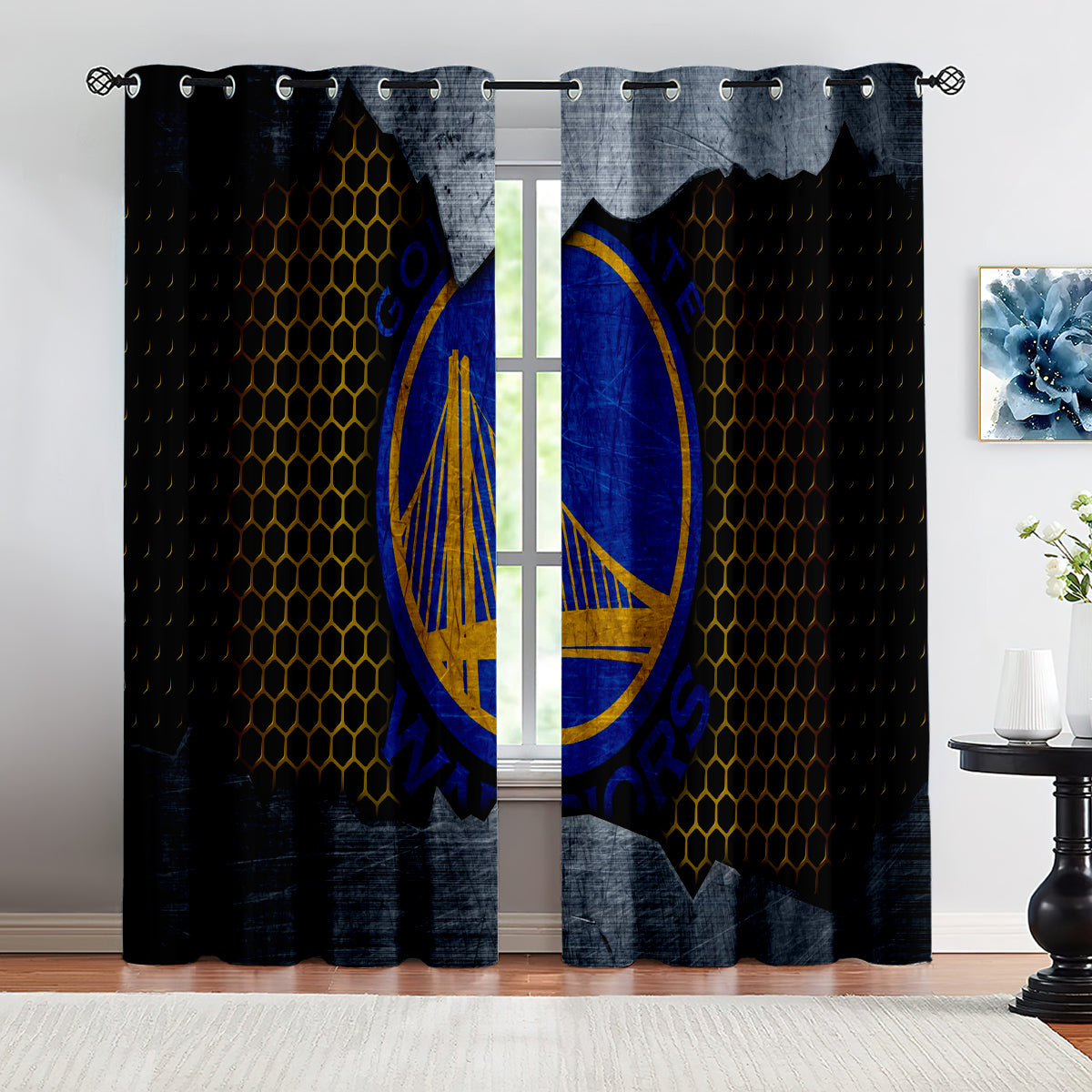 Golden State Basketball Warriors Blackout Curtains Drapes For Window Treatment Set