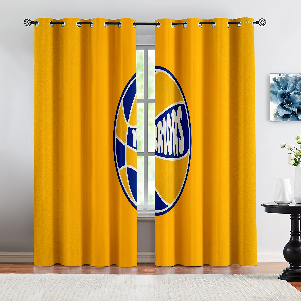 Golden State Basketball Warriors Blackout Curtains Drapes For Window Treatment Set