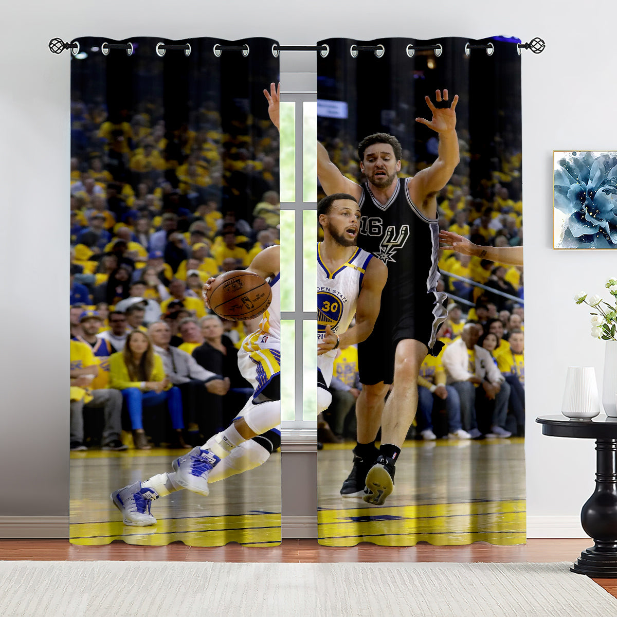 Golden State Basketball Warriors Blackout Curtains Drapes For Window Treatment Set