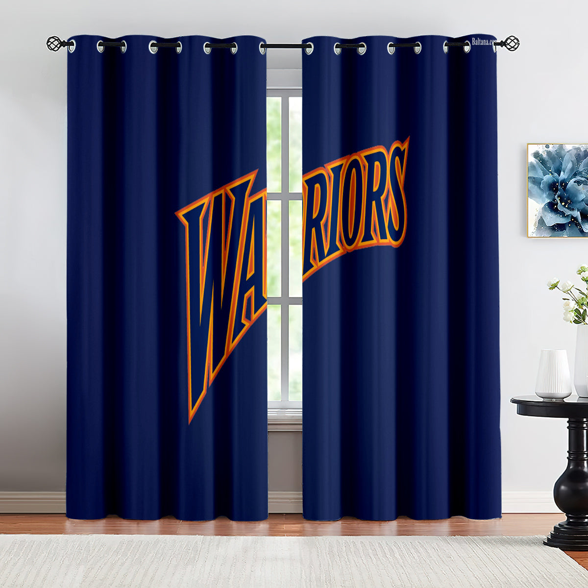 Golden State Basketball Warriors Blackout Curtains Drapes For Window Treatment Set