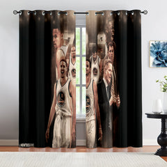 Golden State Basketball Warriors Blackout Curtains Drapes For Window Treatment Set