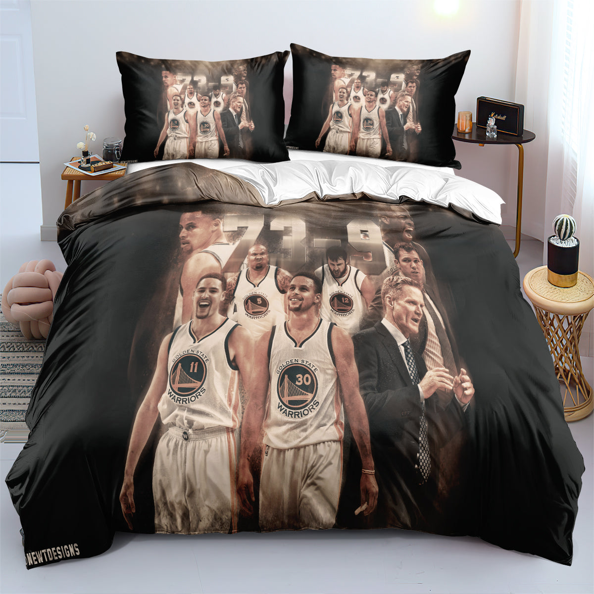 Golden State Basketball Warriors Bedding Set Quilt Cover Without Filler