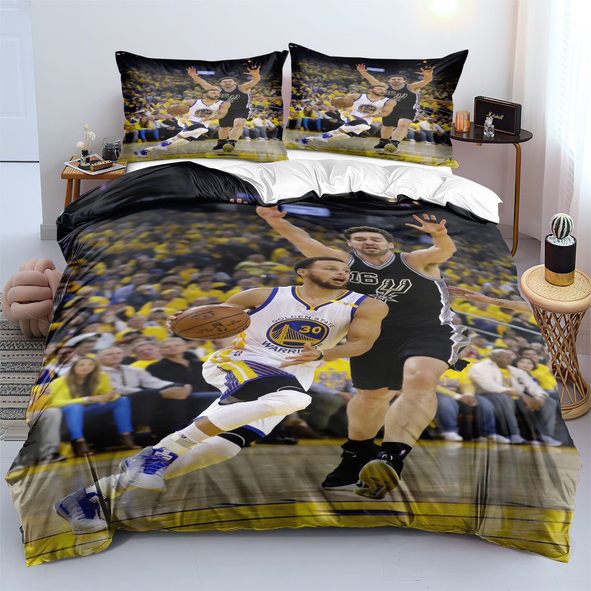 Golden State Basketball Warriors Bedding Set Quilt Cover Without Filler