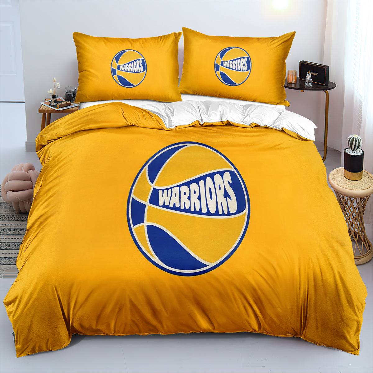 Golden State Basketball Warriors Bedding Set Quilt Cover Without Filler