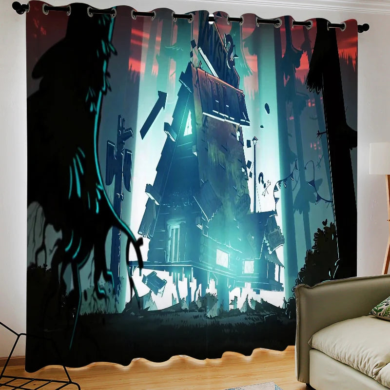 Gravity Fall Blackout Curtain Drapes for Living Room Bedroom Window Treatment