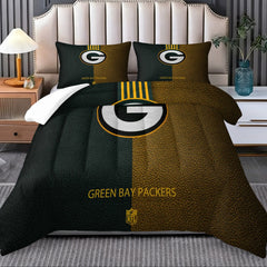 Green Bay Packers Comforter Pillowcase Sets Blanket All Season Reversible Quilted Duvet