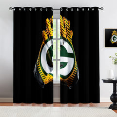 Green Bay Packers Blackout Curtains Drapes For Window Treatment Set