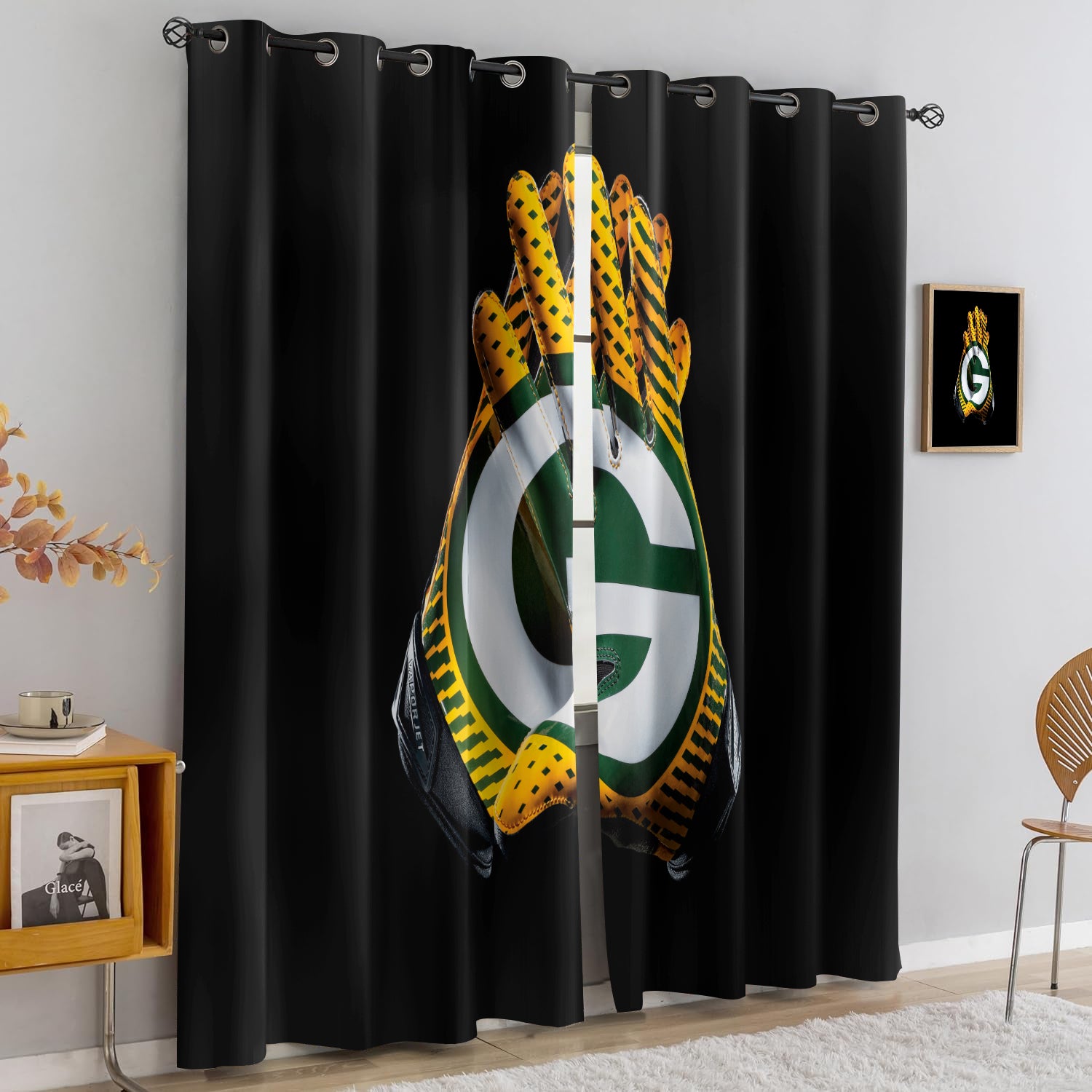 Green Bay Packers Blackout Curtains Drapes For Window Treatment Set