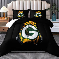 Green Bay Packers Comforter Pillowcase Sets Blanket All Season Reversible Quilted Duvet