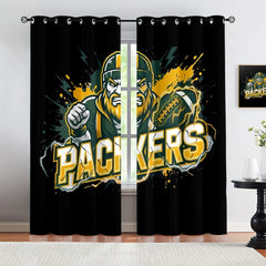 Green Bay Packers Blackout Curtains Drapes For Window Treatment Set