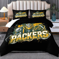 Green Bay Packers Comforter Pillowcase Sets Blanket All Season Reversible Quilted Duvet