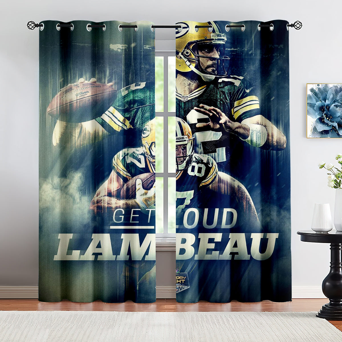 Green Bay Packers Football League Curtains Blackout Window Treatments Drapes Room Decor