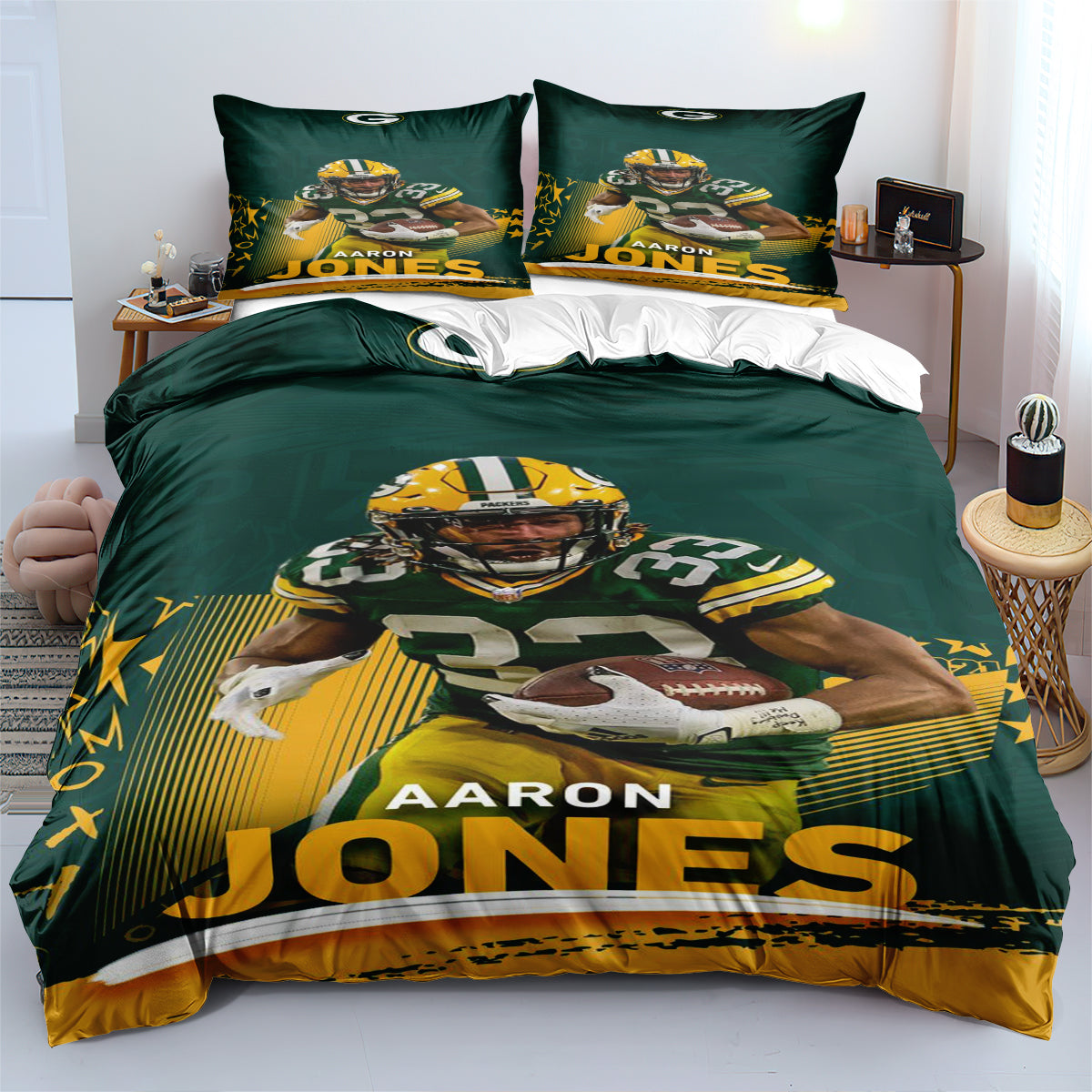 Green Bay Packers Football League Duvet Cover Quilt Cover Pillowcase Bedding Set