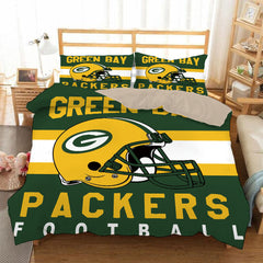 Green Bay Packers Football League Duvet Cover Quilt Cover Pillowcase Bedding Set