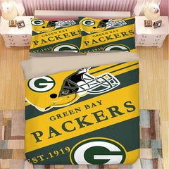 Green Bay Packers Football League Duvet Cover Quilt Cover Pillowcase Bedding Set