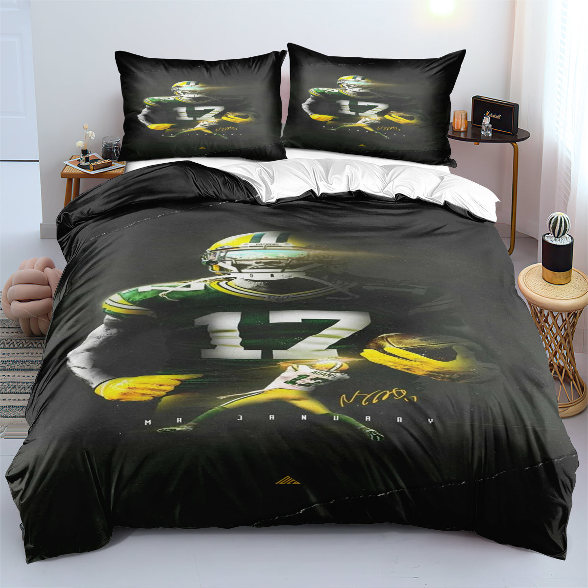 Green Bay Packers Football League Duvet Cover Quilt Cover Pillowcase Bedding Set