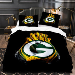 Green Bay Packers Football Duvet Cover Quilt Case Pillowcase Bedding Set Without Filler