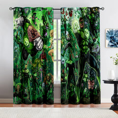 Green Lantern Blackout Curtains Drapes For Window Treatment Set