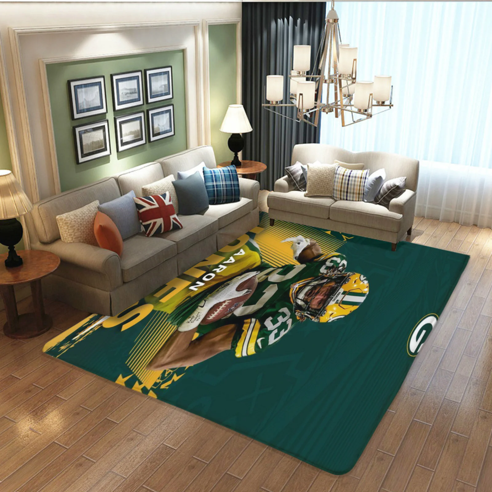 Green Bay Football Team Carpet Living Room Bedroom Mats Kitchen Bathroom Rugs