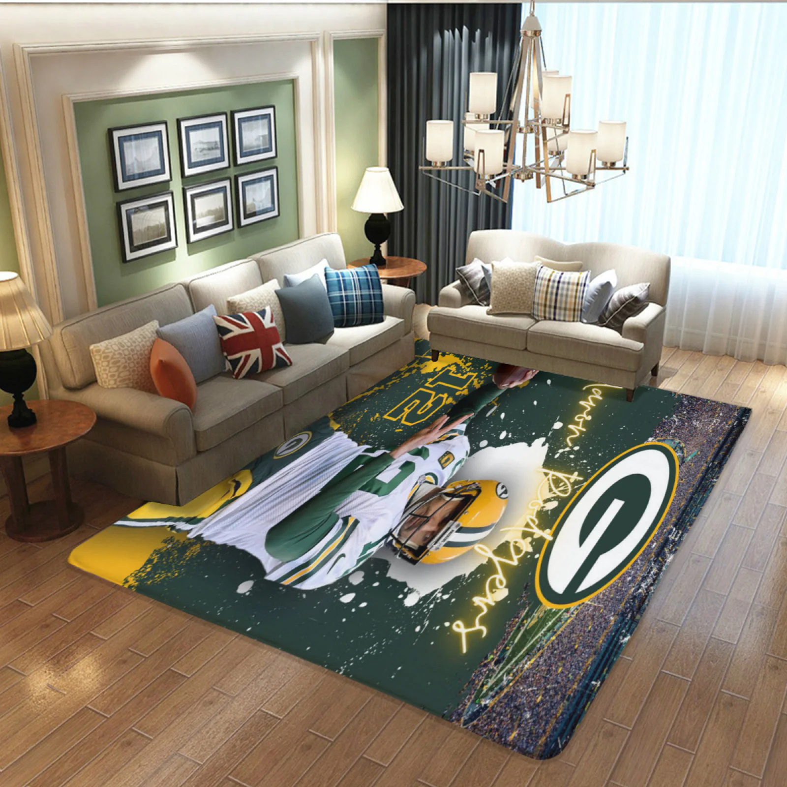 Green Bay Football Team Carpet Living Room Bedroom Mats Kitchen Bathroom Rugs