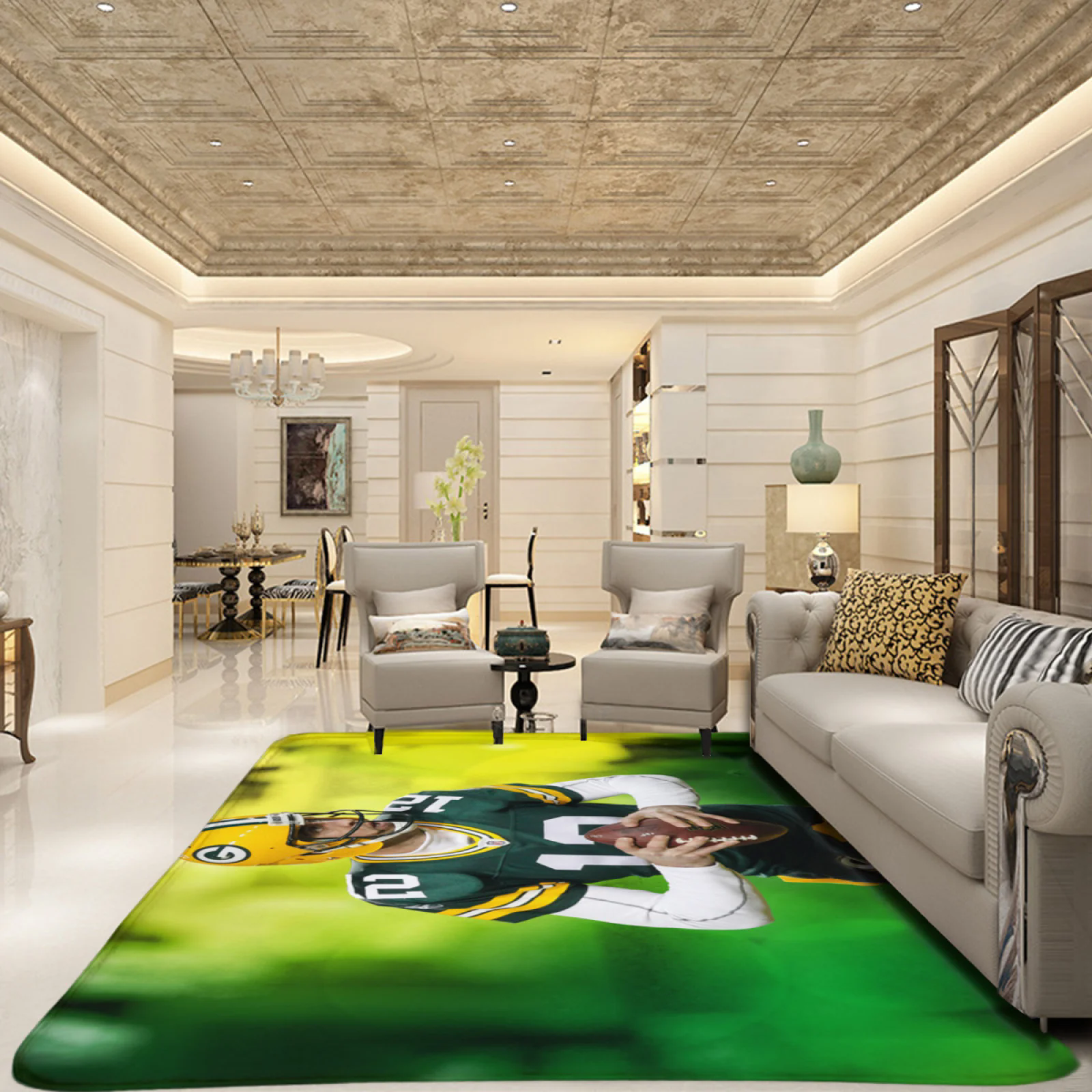 Green Bay Football Team Carpet Living Room Bedroom Mats Kitchen Bathroom Rugs