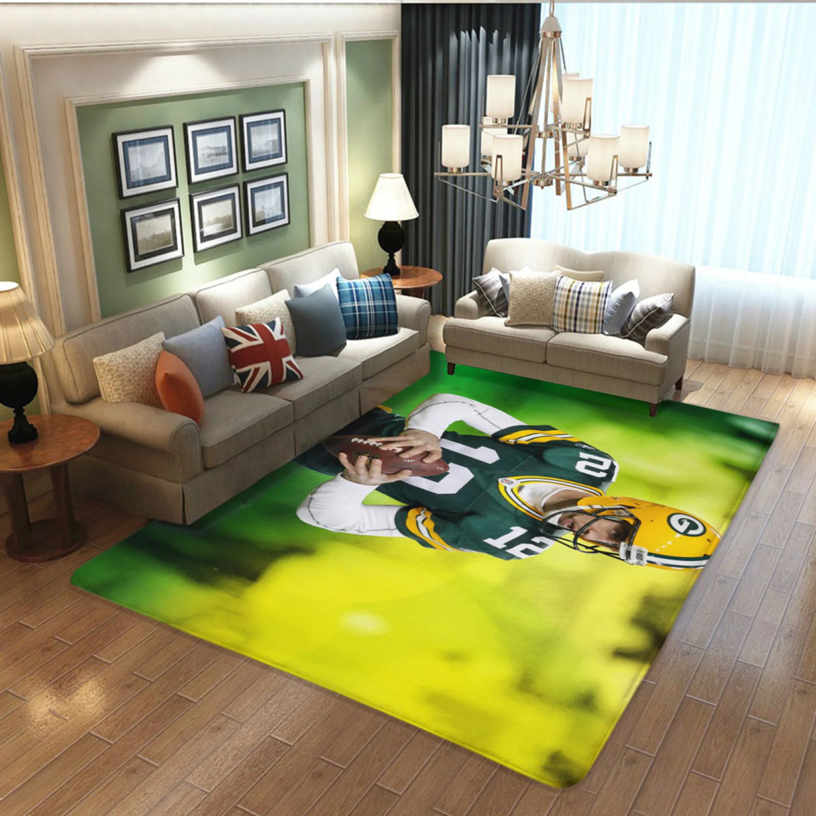 Green Bay Football Team Carpet Living Room Bedroom Mats Kitchen Bathroom Rugs