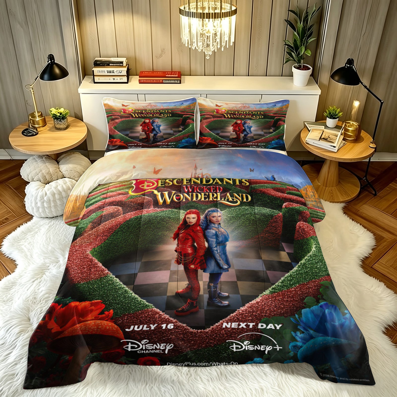 Descendants Wicked Wonderland Comforter Pillowcase Sets Blanket All Season Reversible Quilted Duvet