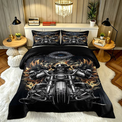 Harley Davidson Motorcycle Comforter Pillowcase Sets Blanket All Season Reversible Quilted Duvet