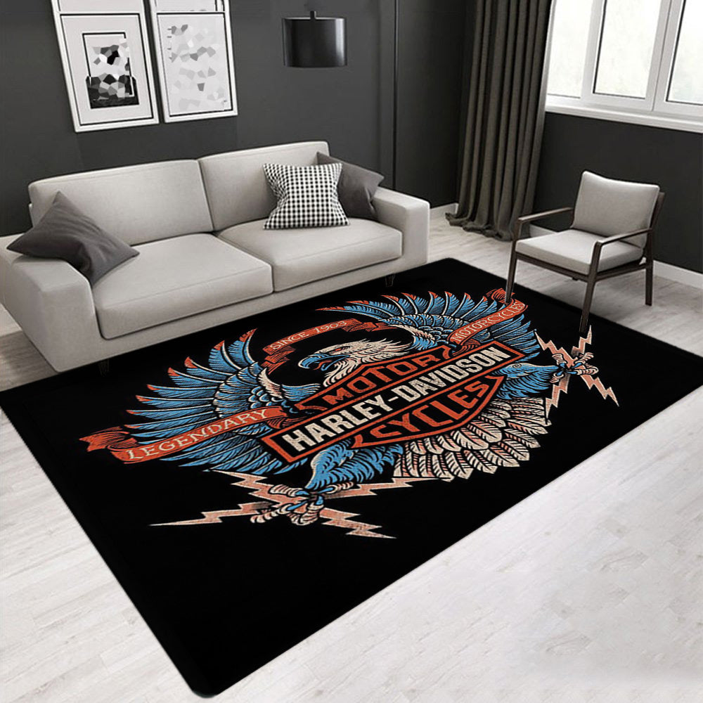 Harley Davidson Motorcycle Carpet Living Room Bedroom Mats Kitchen Bathroom Rugs