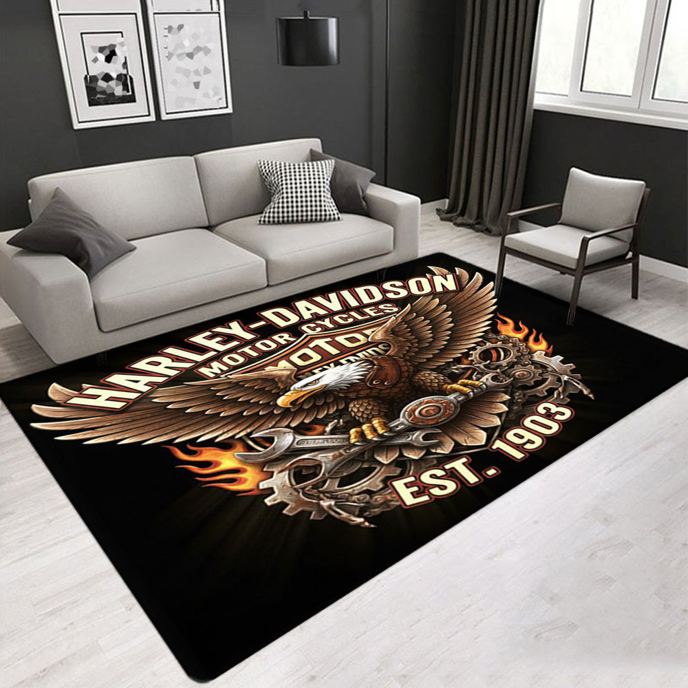 Harley Davidson Motorcycle Carpet Living Room Bedroom Mats Kitchen Bathroom Rugs