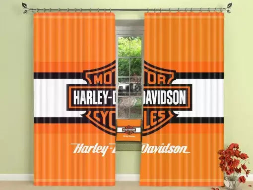 Harley Motor Blackout Curtains Drapes For Window Treatment Set