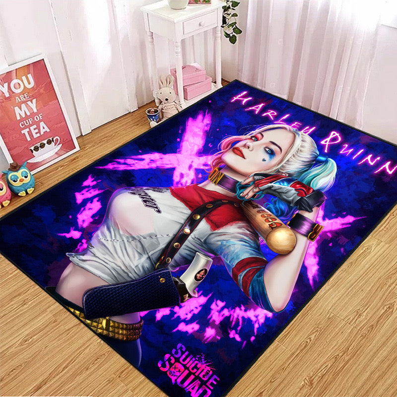 Harley Quinn Cosplay Carpet Living Room Bedroom Sofa Rug Door Mat