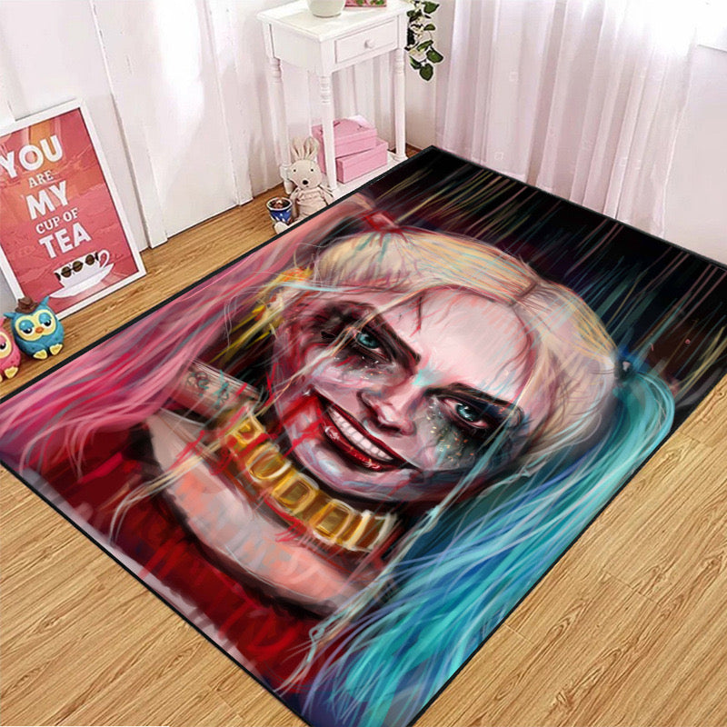 Harley Quinn Cosplay Carpet Living Room Bedroom Sofa Rug Door Mat