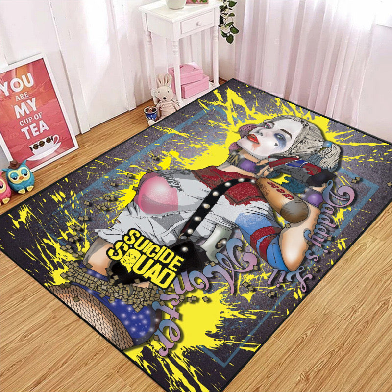 Harley Quinn Cosplay Carpet Living Room Bedroom Sofa Rug Door Mat