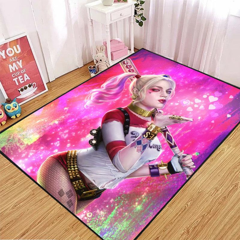 Harley Quinn Cosplay Carpet Living Room Bedroom Sofa Rug Door Mat