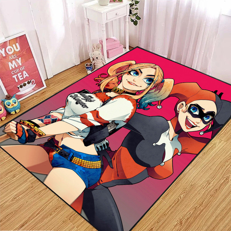 Harley Quinn Cosplay Carpet Living Room Bedroom Sofa Rug Door Mat