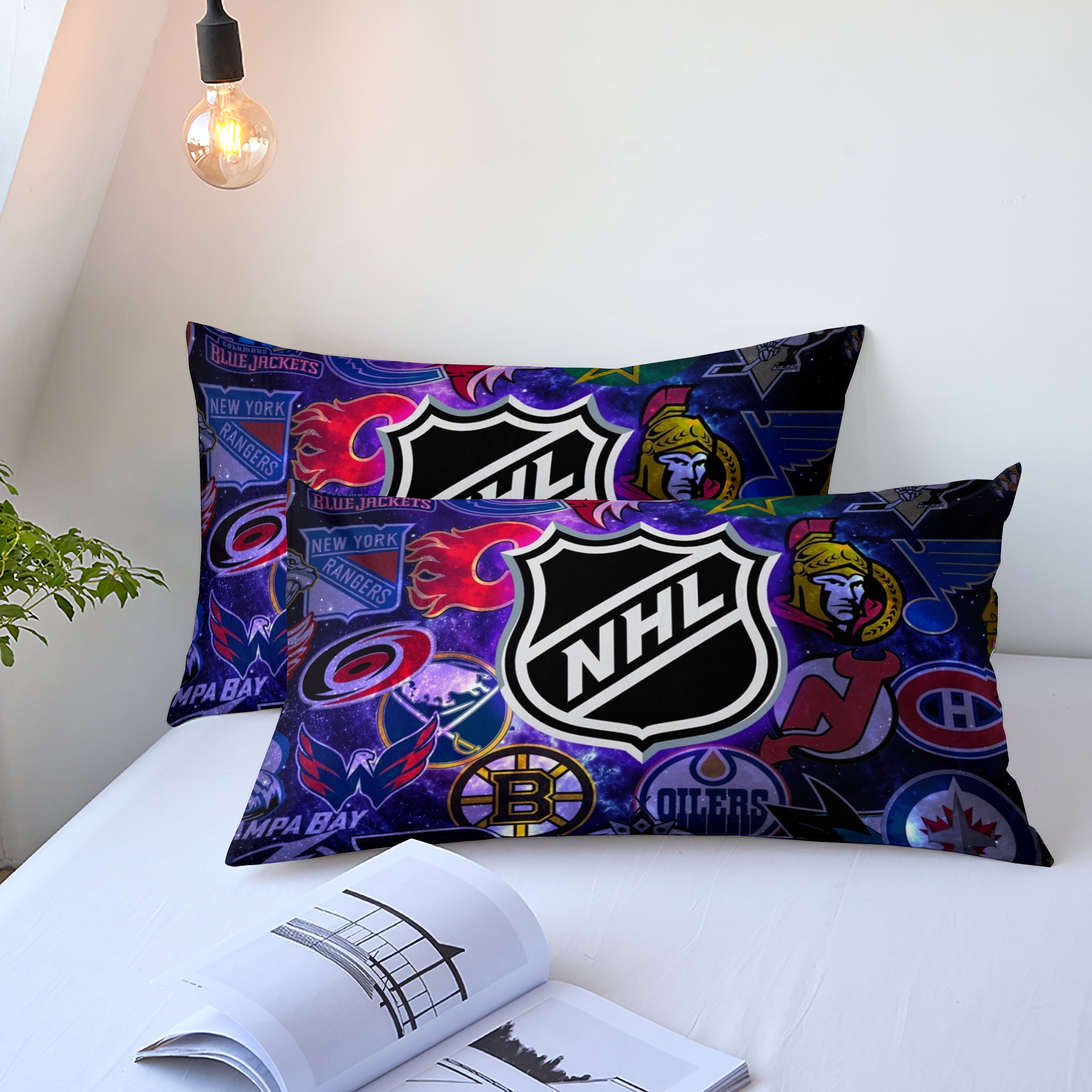 Hockey League Comforter Pillowcase Sets Blanket All Season Reversible Quilted Duvet