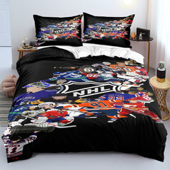 Hockey League Logo Duvet Cover Quilt Cover Pillowcase Bedding Set
